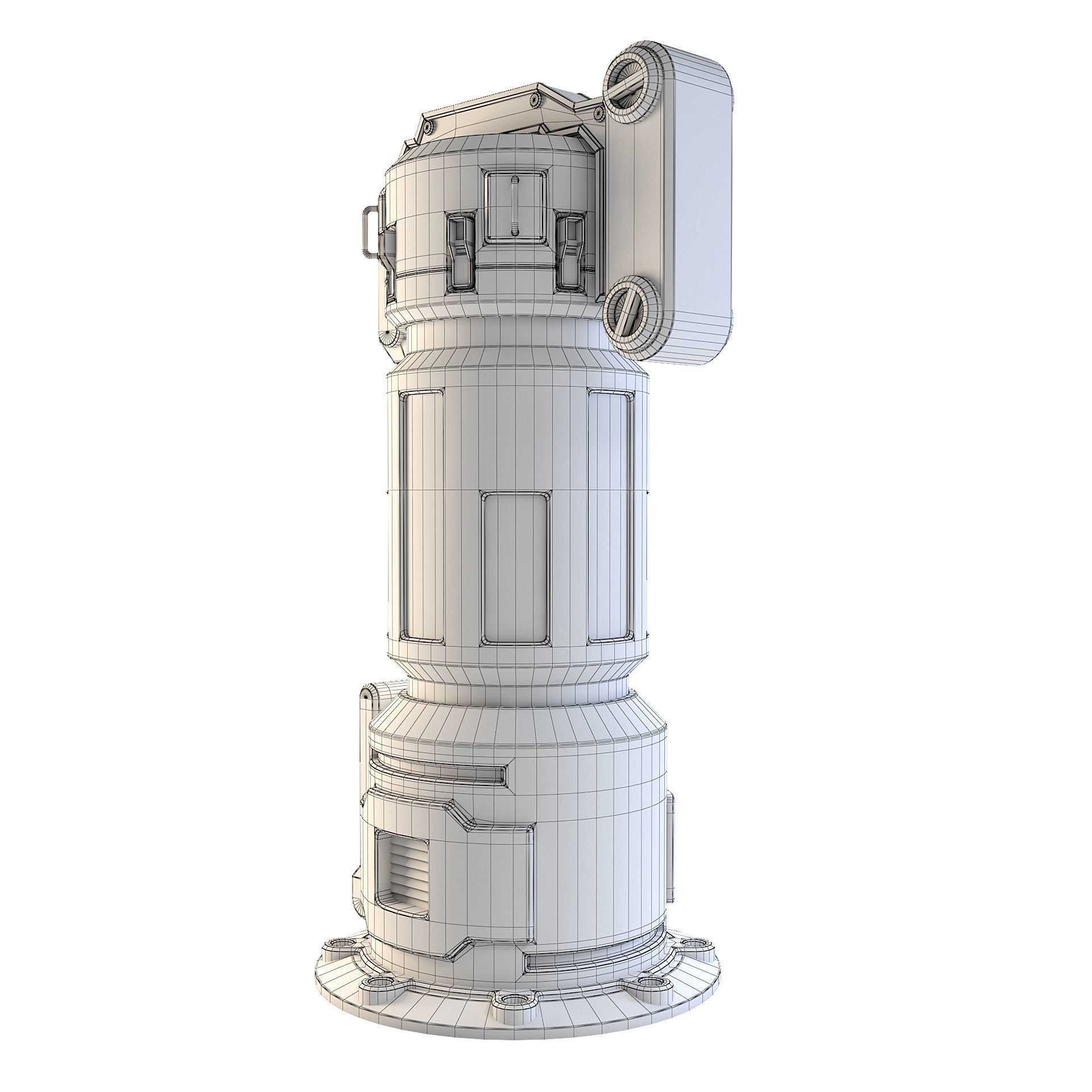 Space Station Cylindrical Pod 3D model_2