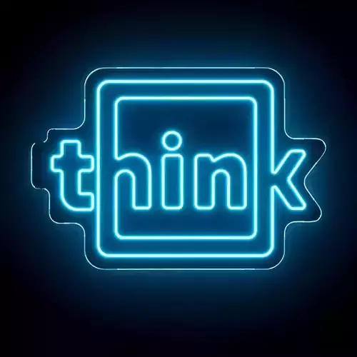 Think Neon Sign 3D model