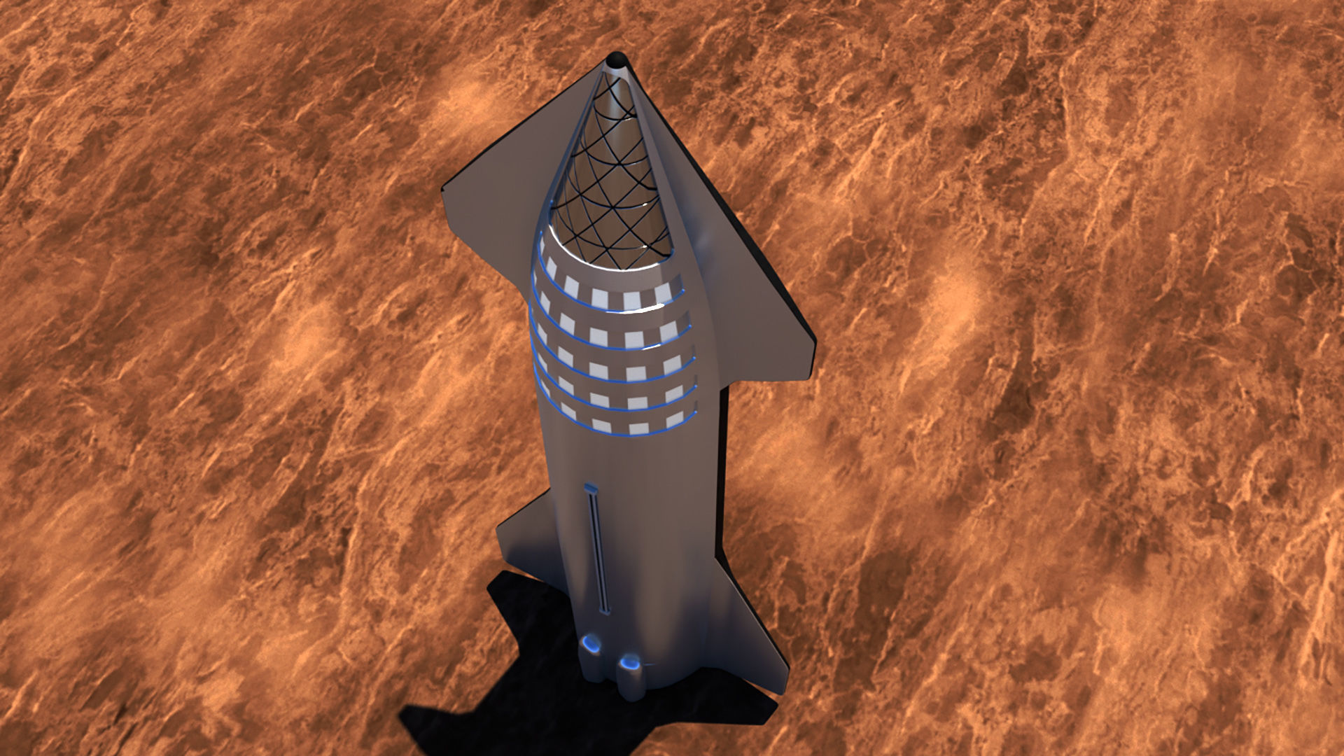 SpaceX Starship rocket Low-poly 3D model_1
