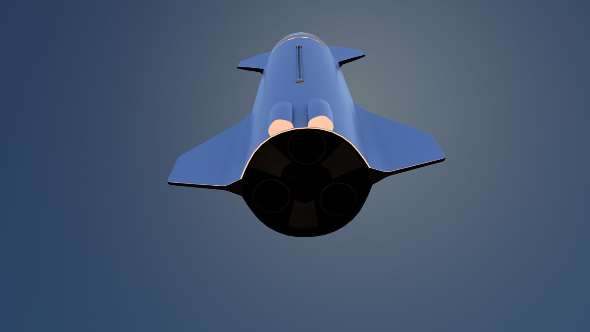 SpaceX Starship rocket Low-poly 3D model_6