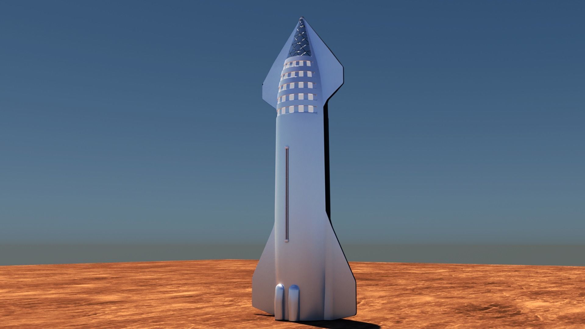 SpaceX Starship rocket Low-poly 3D model_5