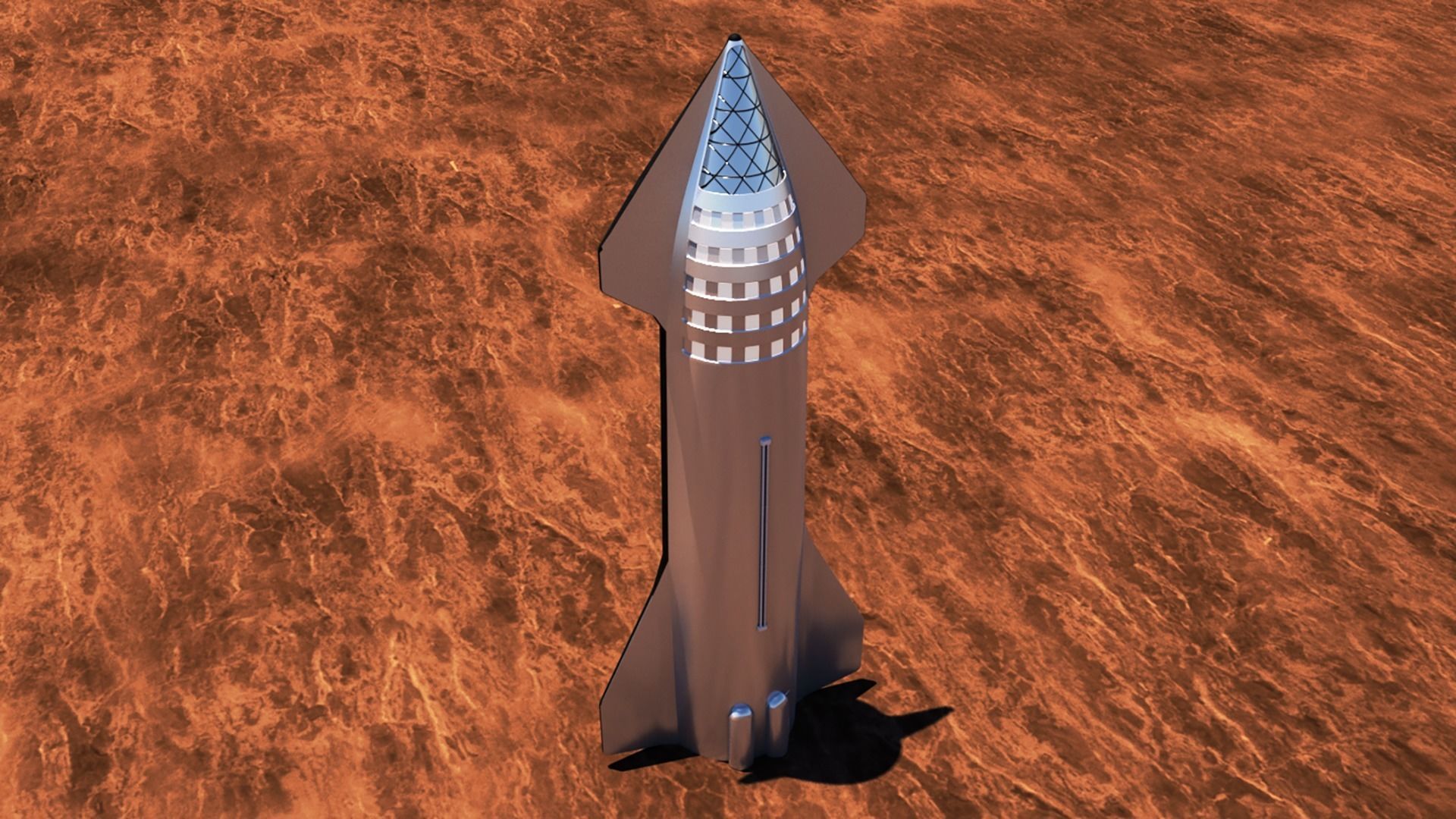 SpaceX Starship rocket Low-poly 3D model_2