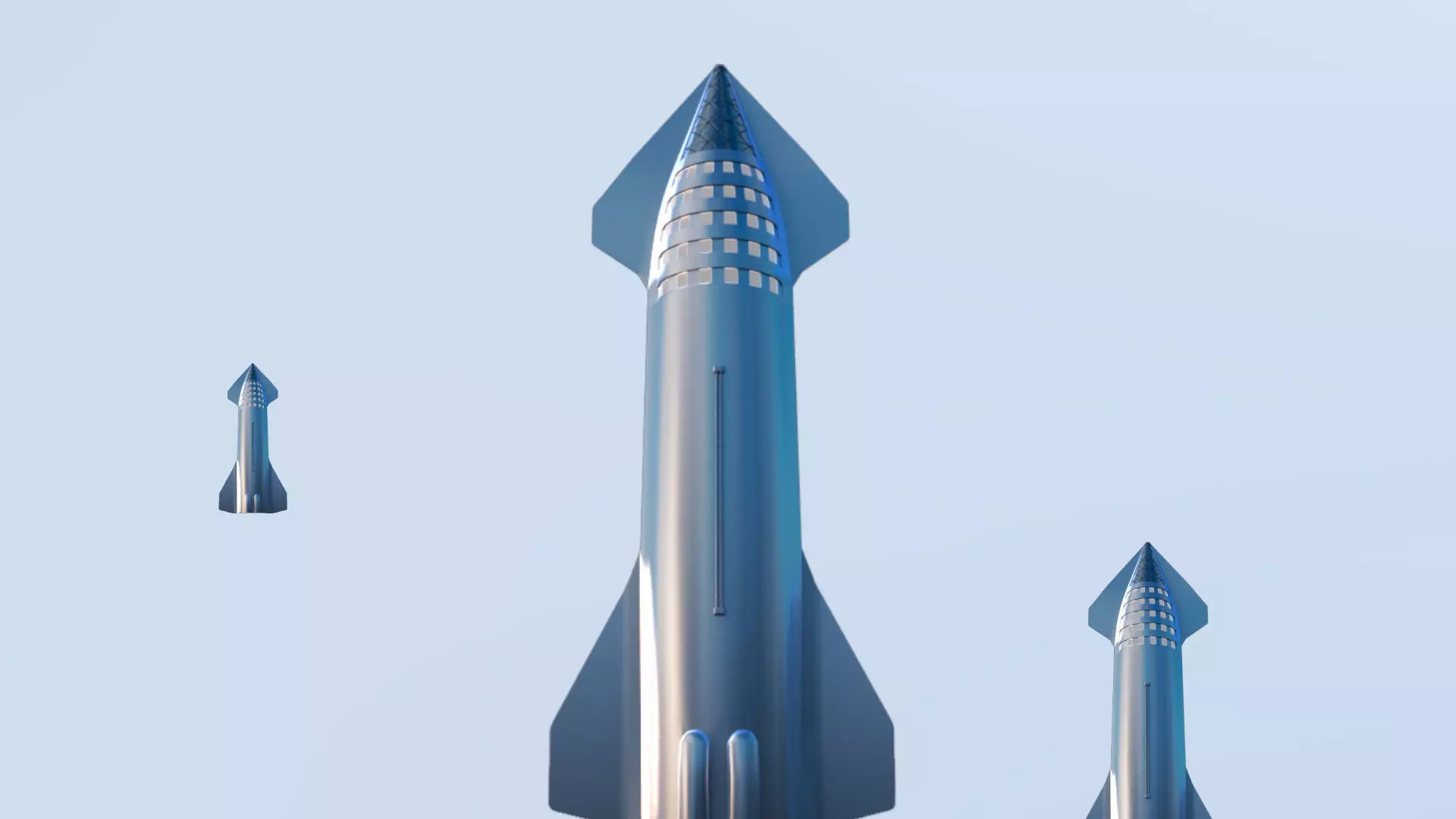 SpaceX Starship rocket Low-poly 3D model_0