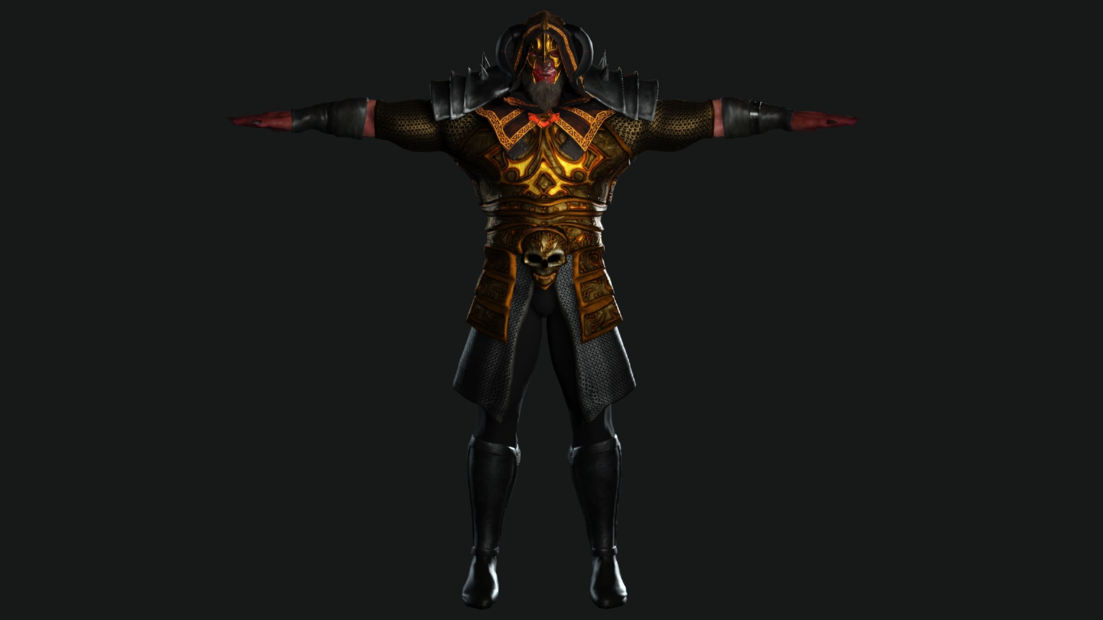 AAA 3D GAME READY FANTASY MALE CHARACTER - MONSTER WARRIOR 01 Low-poly 3D model_14