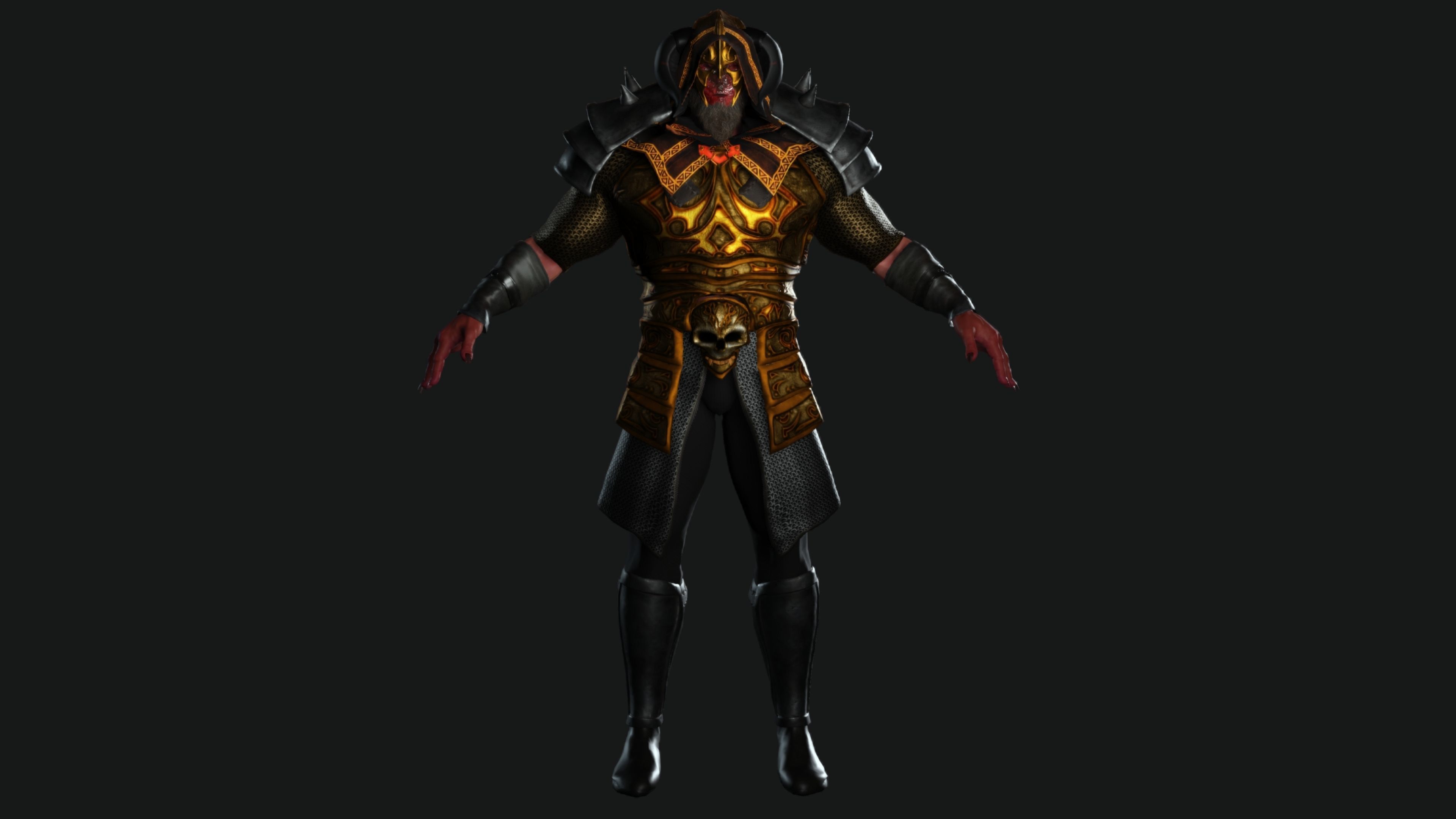 AAA 3D GAME READY FANTASY MALE CHARACTER - MONSTER WARRIOR 01 Low-poly 3D model_15
