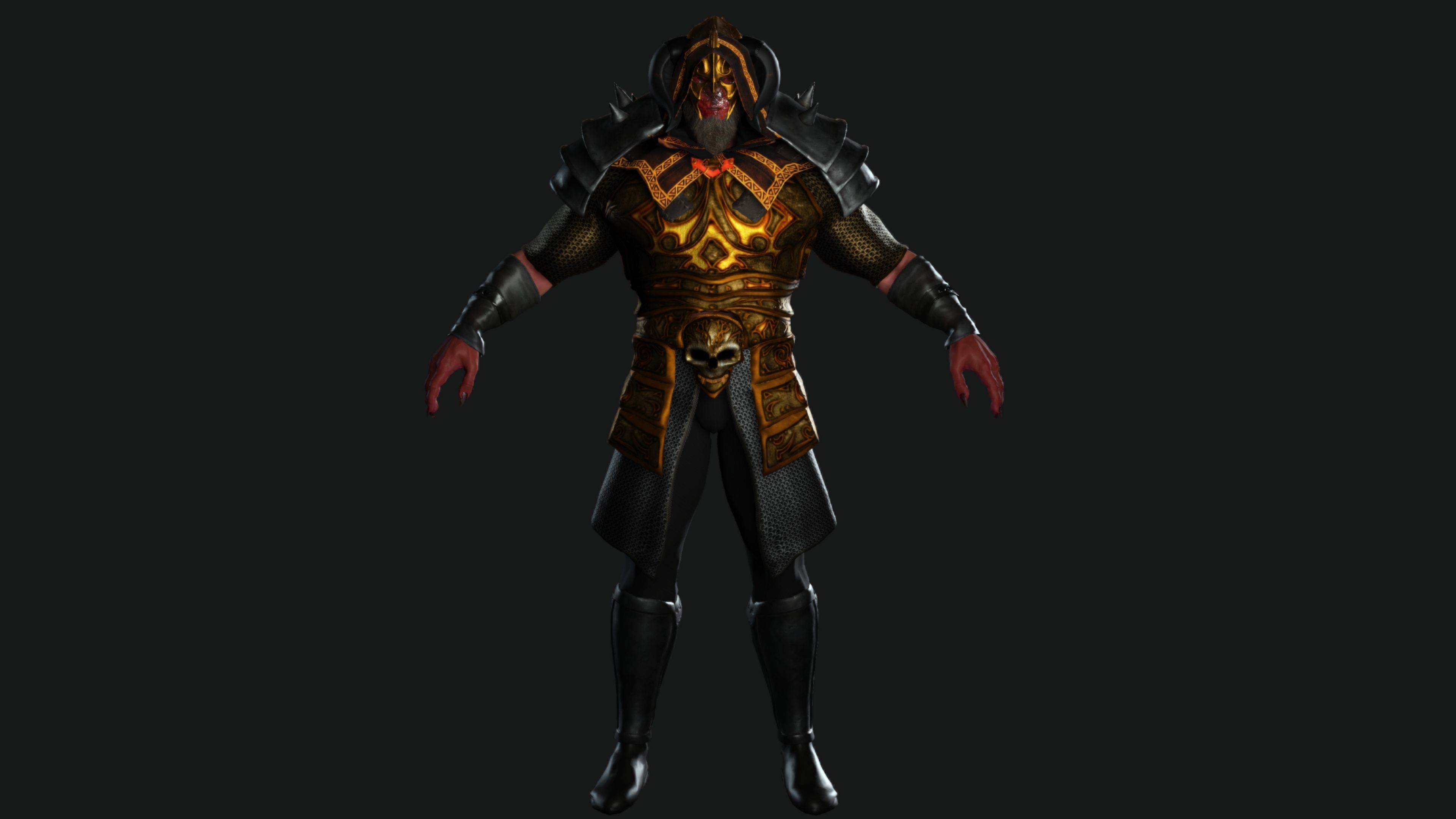 AAA 3D GAME READY FANTASY MALE CHARACTER - MONSTER WARRIOR 01 Low-poly 3D model_1