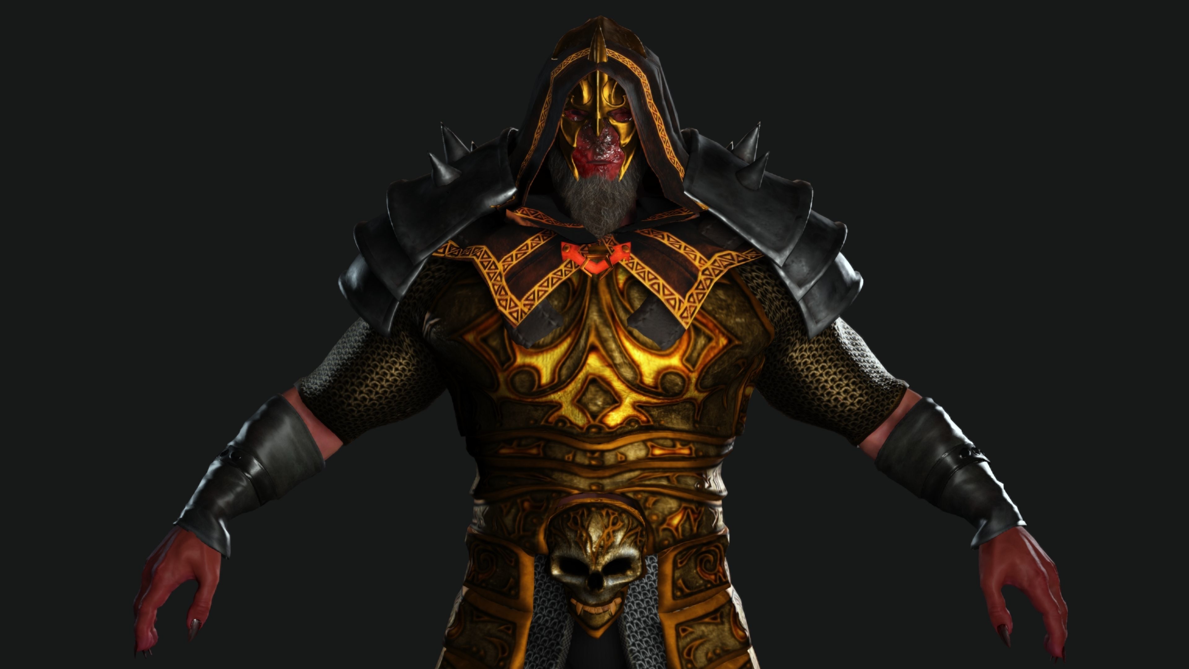 AAA 3D GAME READY FANTASY MALE CHARACTER - MONSTER WARRIOR 01 Low-poly 3D model_8