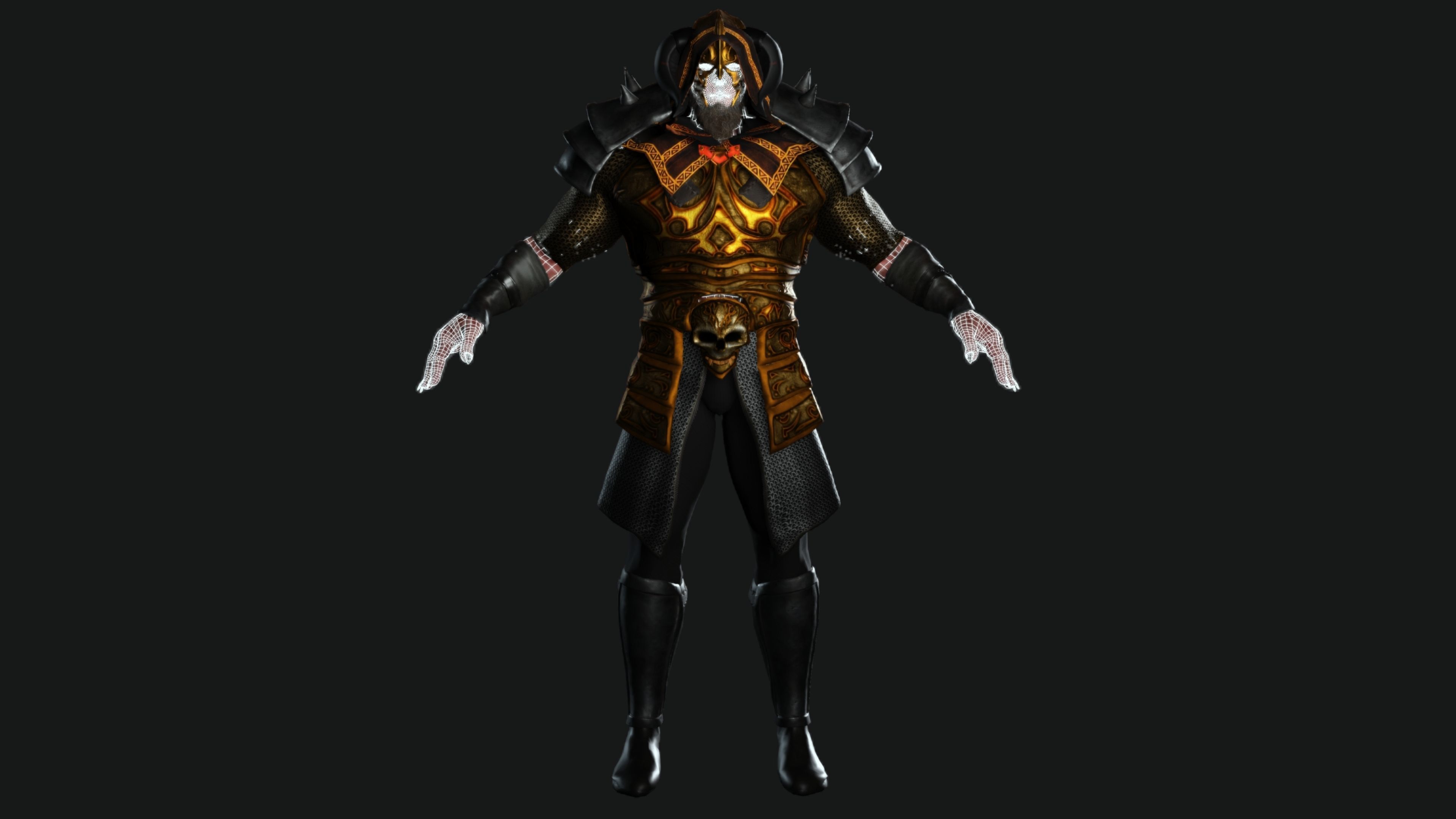 AAA 3D GAME READY FANTASY MALE CHARACTER - MONSTER WARRIOR 01 Low-poly 3D model_17