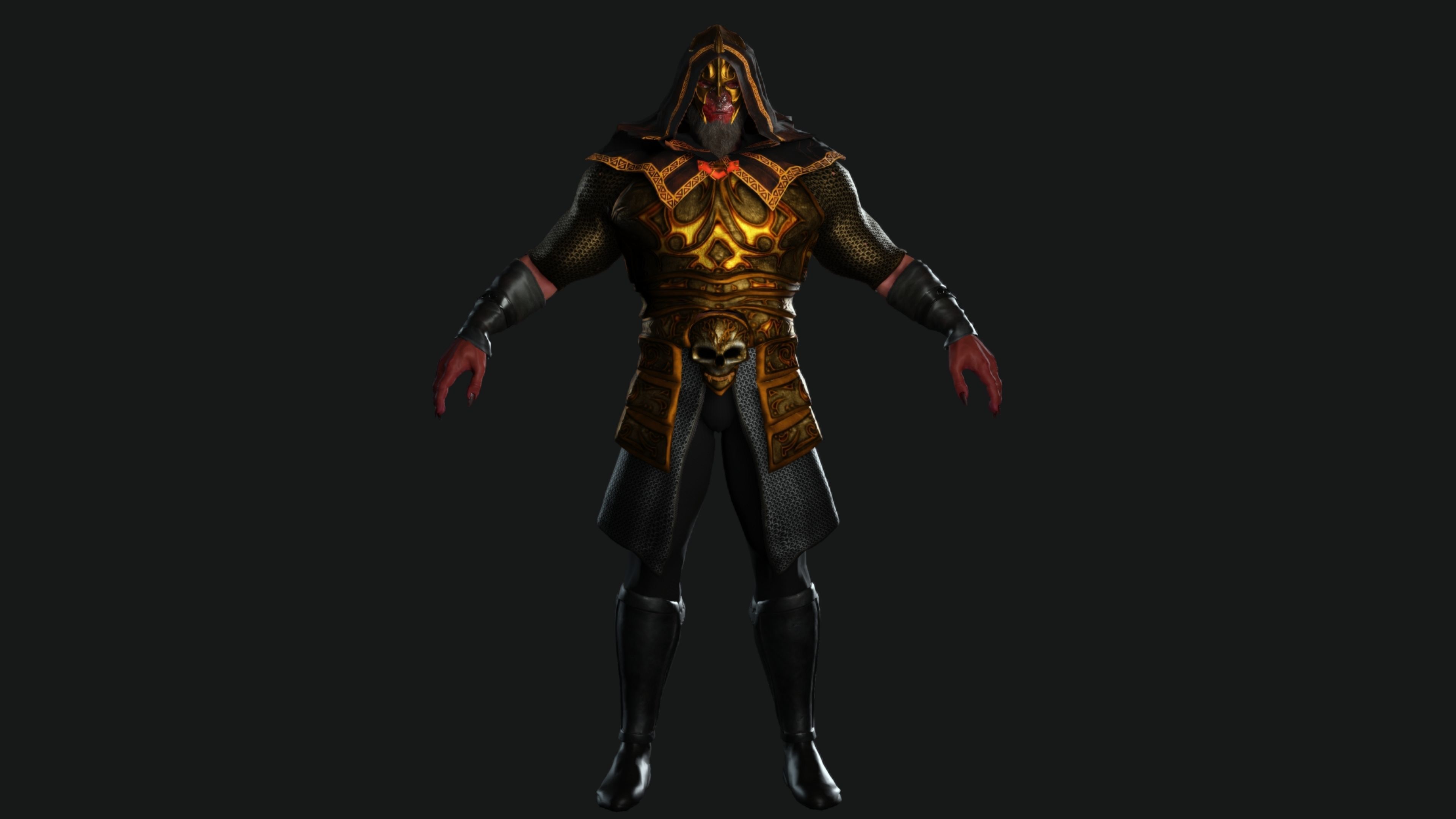 AAA 3D GAME READY FANTASY MALE CHARACTER - MONSTER WARRIOR 01 Low-poly 3D model_12
