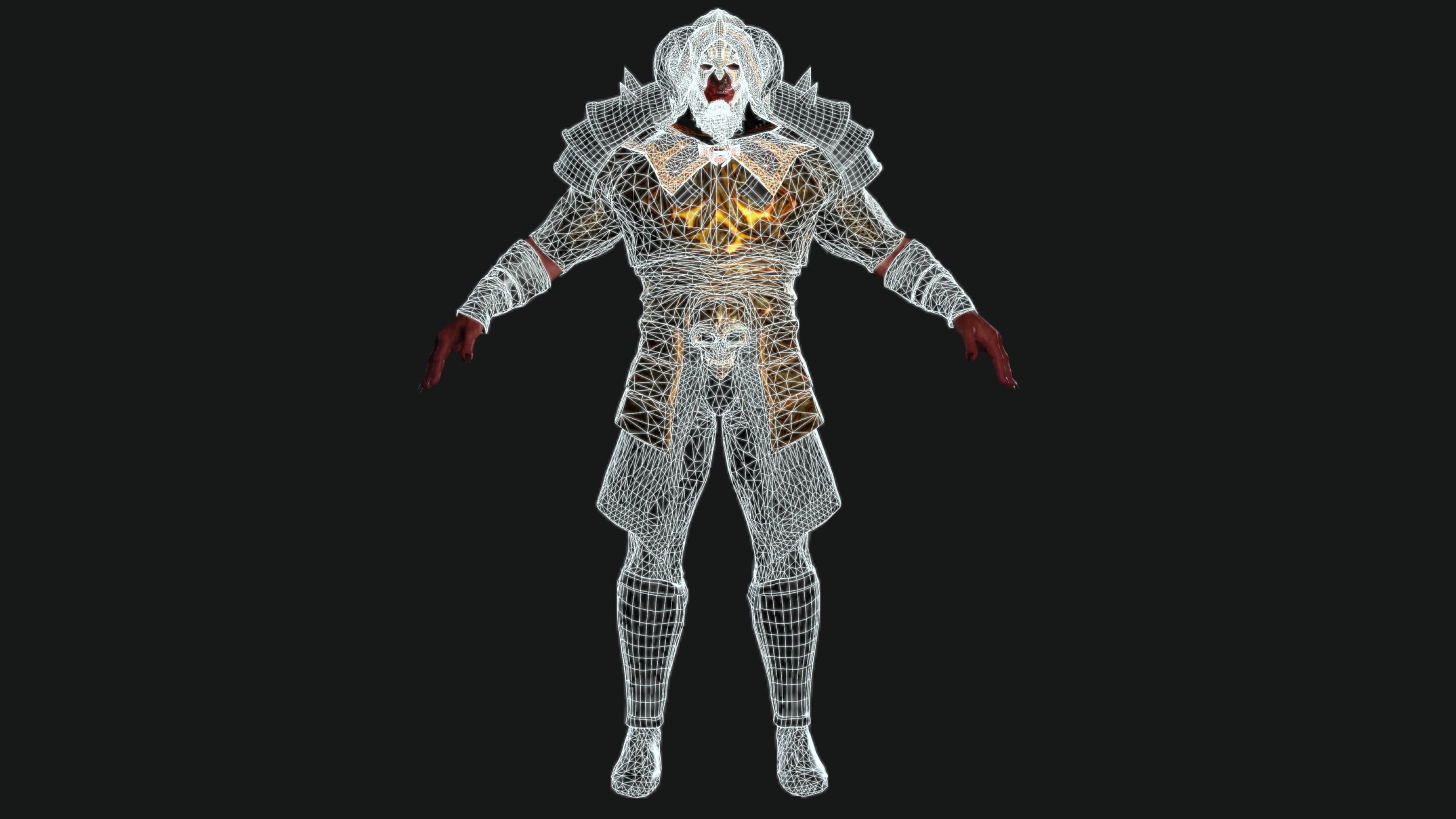 AAA 3D GAME READY FANTASY MALE CHARACTER - MONSTER WARRIOR 01 Low-poly 3D model_16