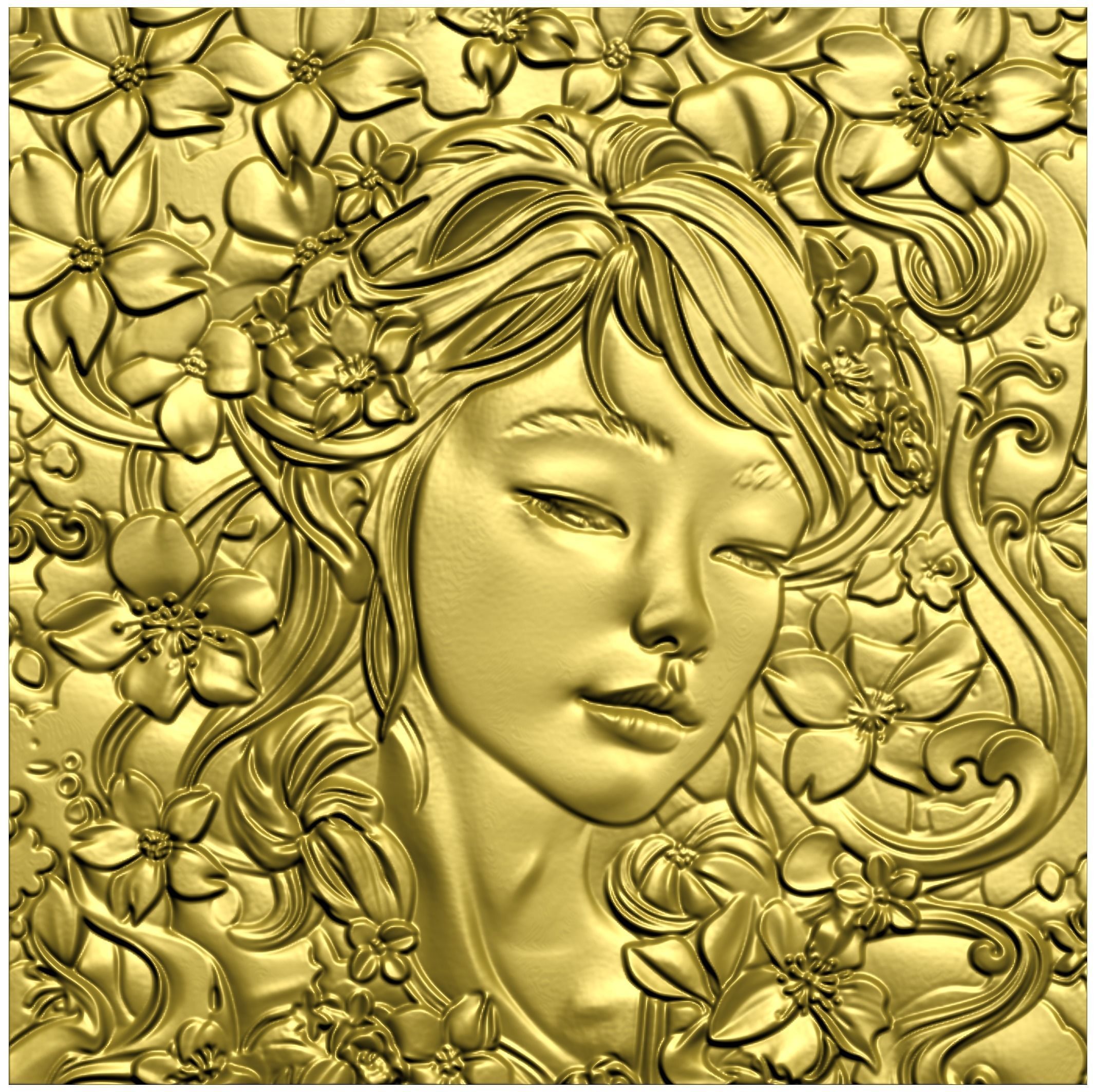 Japanese anime girl 3D model CNC cutting file 3D print model_1