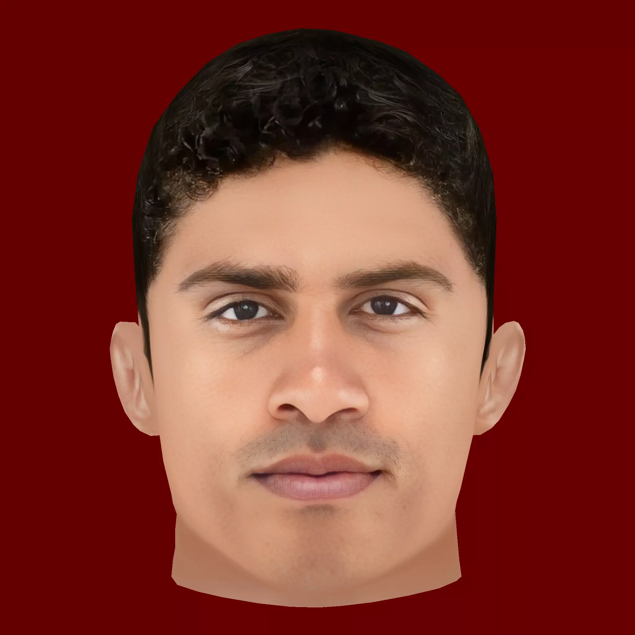 Raphael Varane Head - Low poly head for game Low-poly 3D model_0