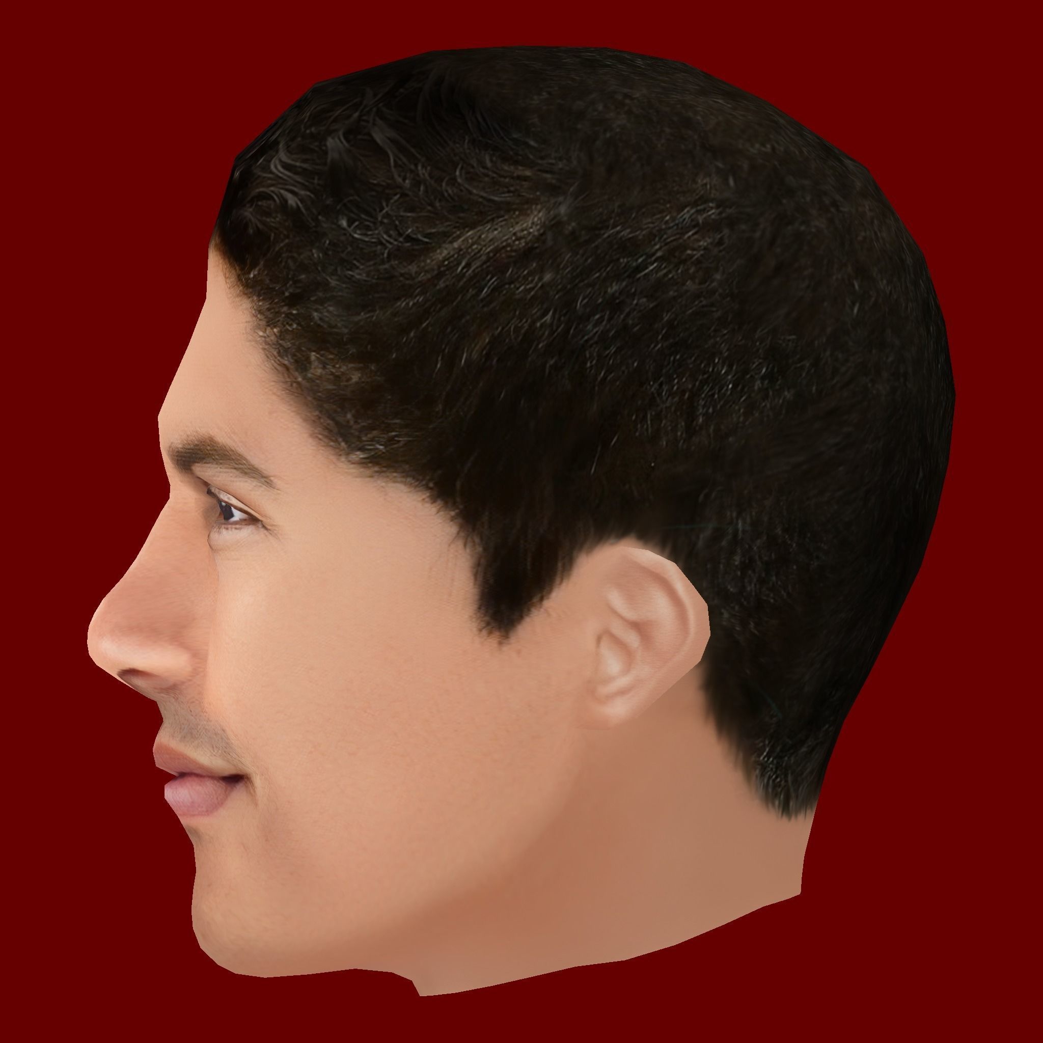 Raphael Varane Head - Low poly head for game Low-poly 3D model_2