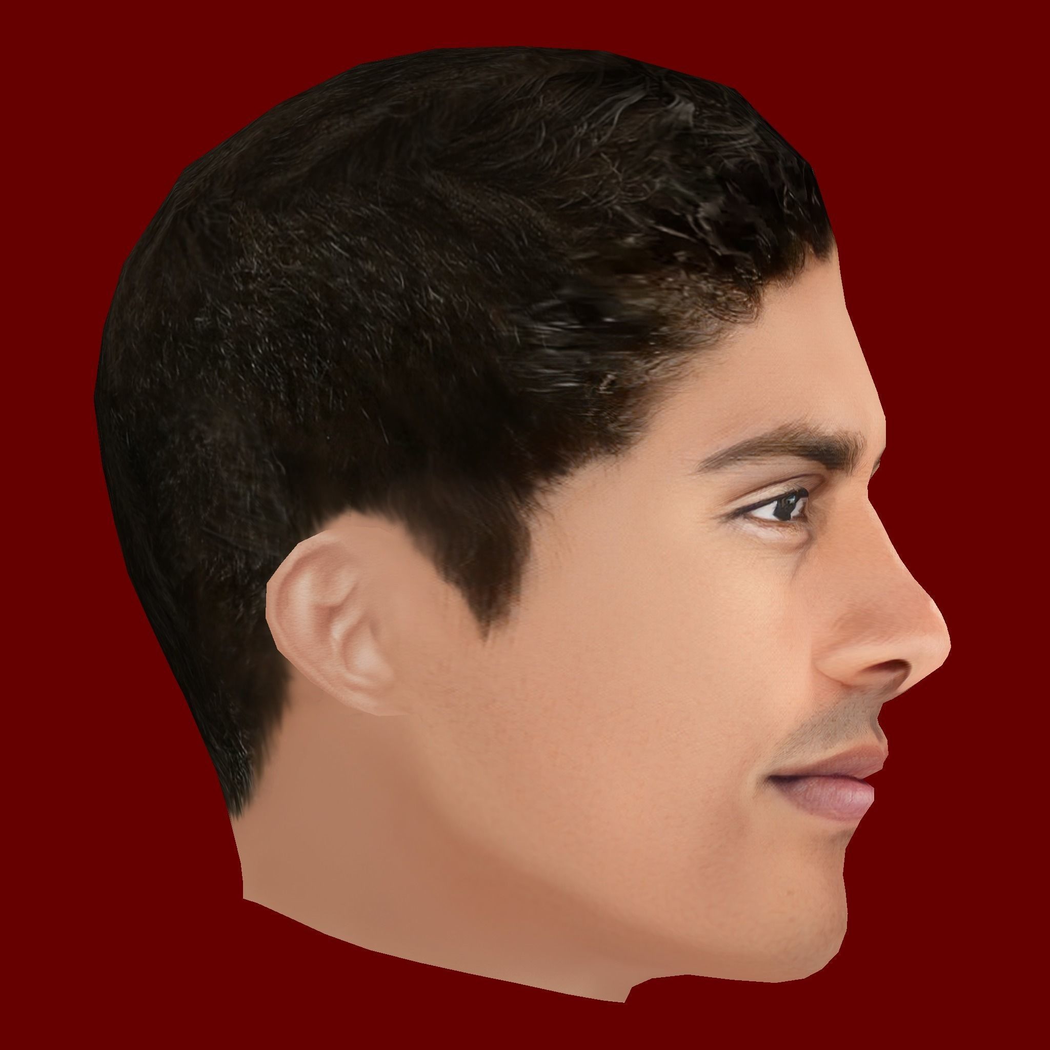 Raphael Varane Head - Low poly head for game Low-poly 3D model_5