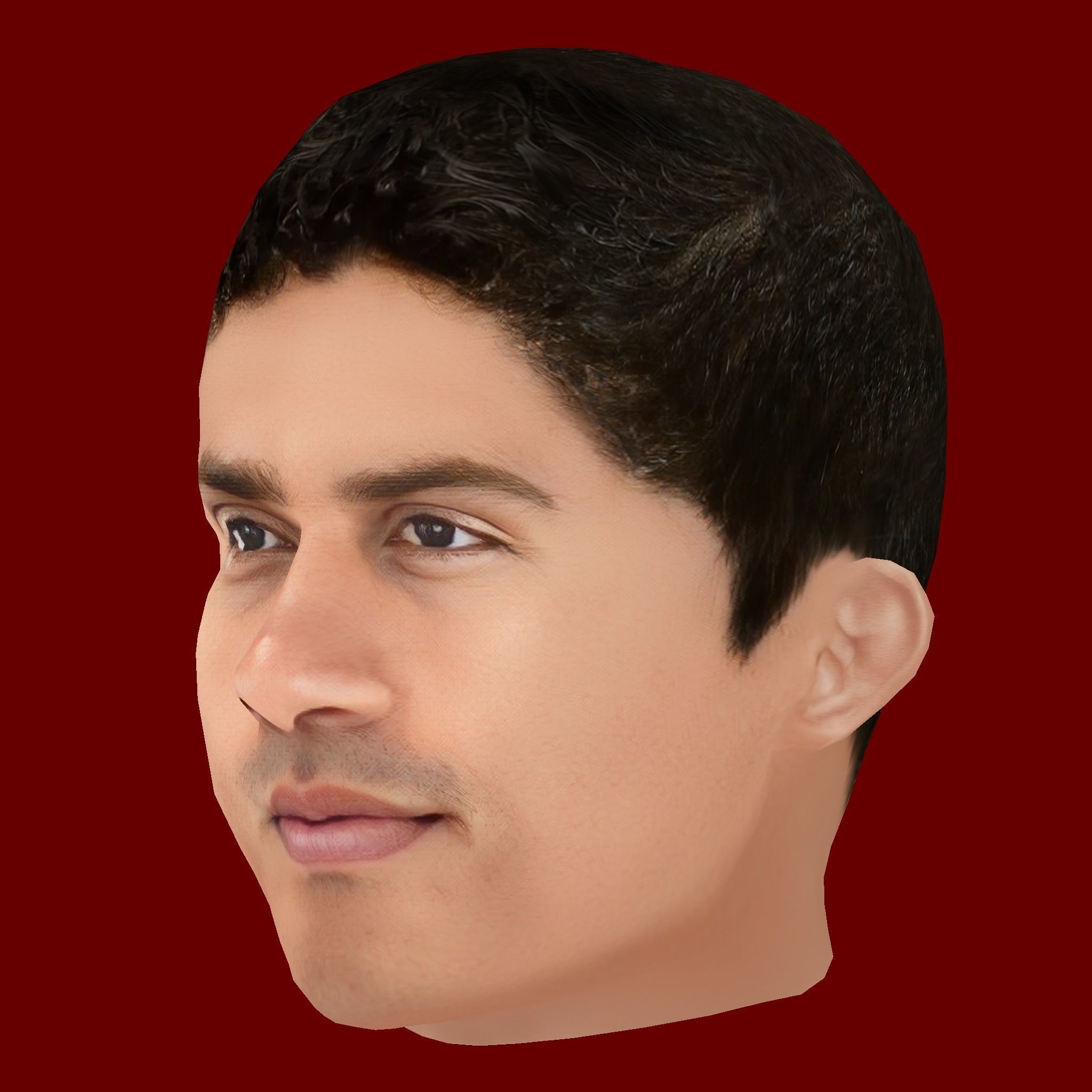 Raphael Varane Head - Low poly head for game Low-poly 3D model_1