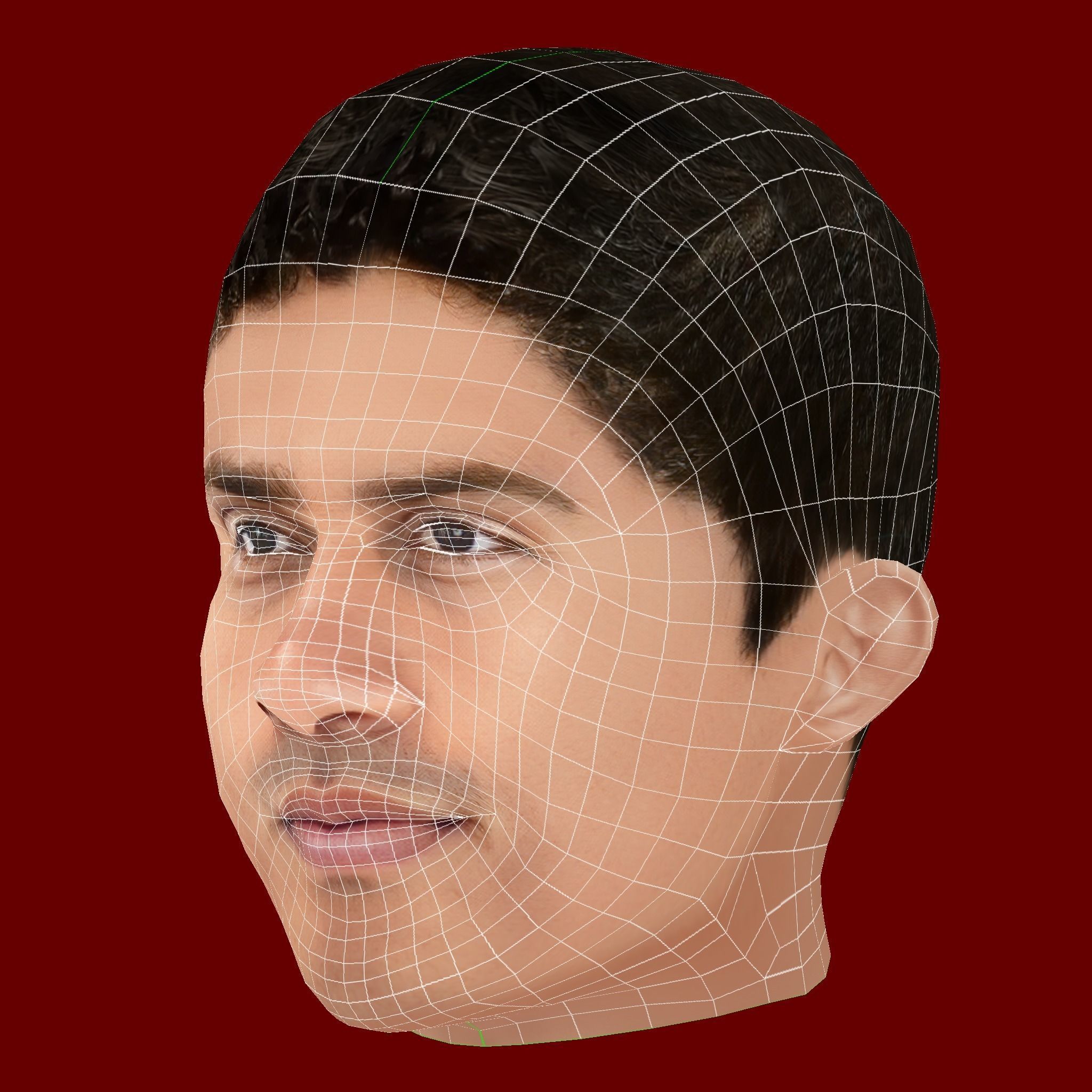 Raphael Varane Head - Low poly head for game Low-poly 3D model_7