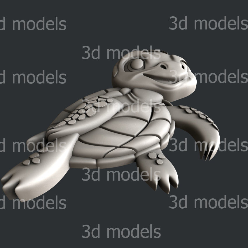 3d STL models for CNC router or 3dprinter turtle P495 3D model_3