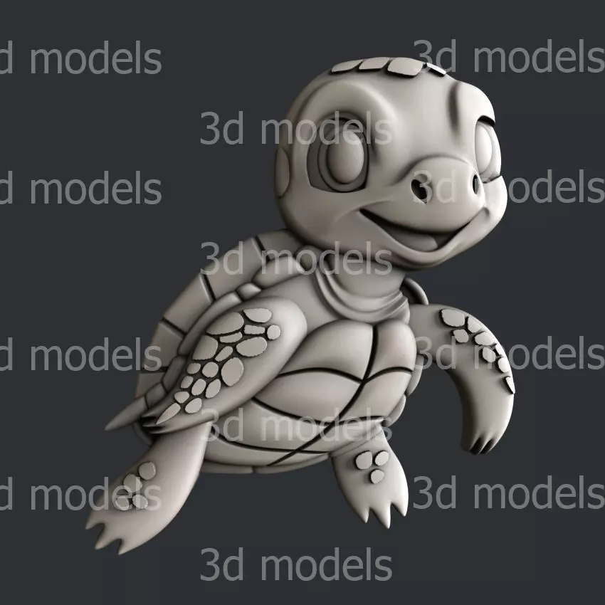 3d STL models for CNC router or 3dprinter turtle P495 3D model_0