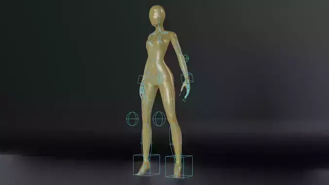Female Body Base Model - Rigged Low-poly 3D model