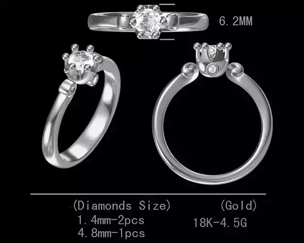 Fancy design diamond engagement ring for women 3D model