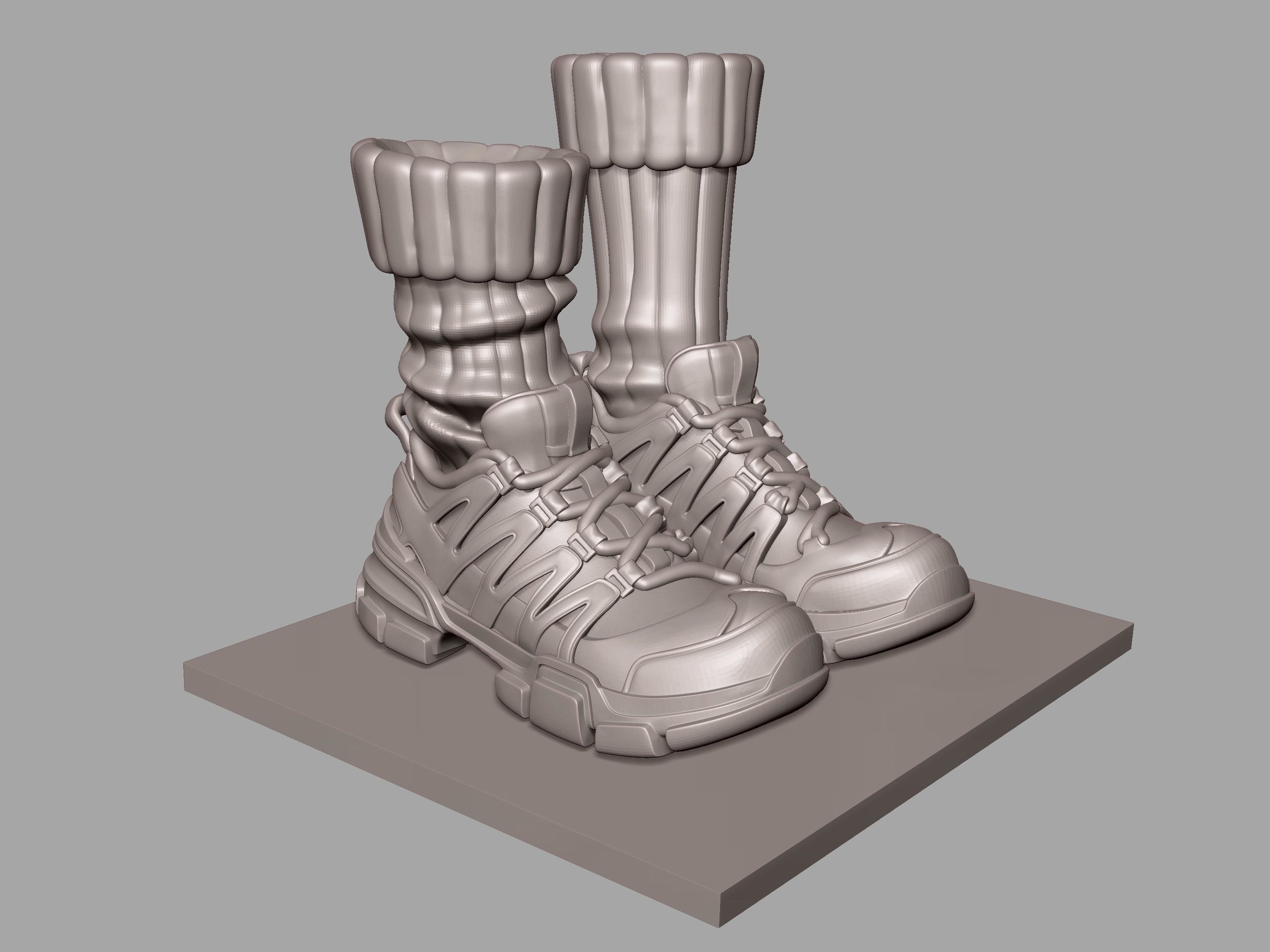 Sneakers chunky sole 3D model 3D printable | CGTrader
