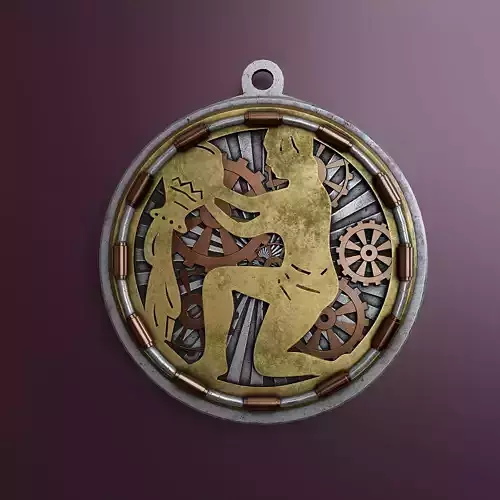 Zodiac sign Aquarius Low-poly 3D model