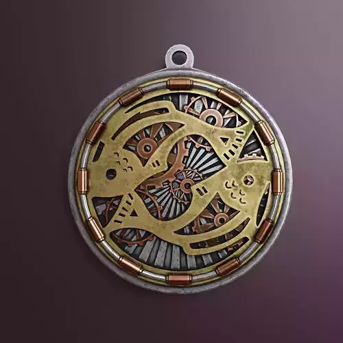 Zodiac sign Pisces  Low-poly 3D model