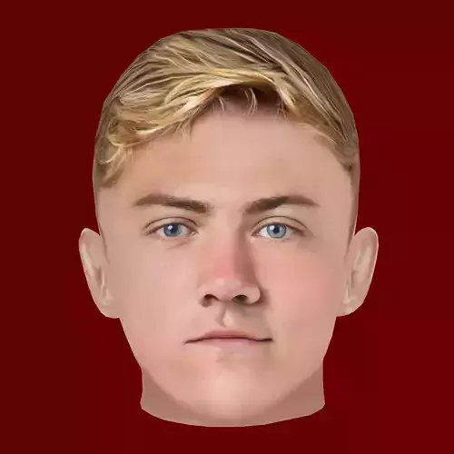 Rasmus Hojlund Head - Low poly head for game