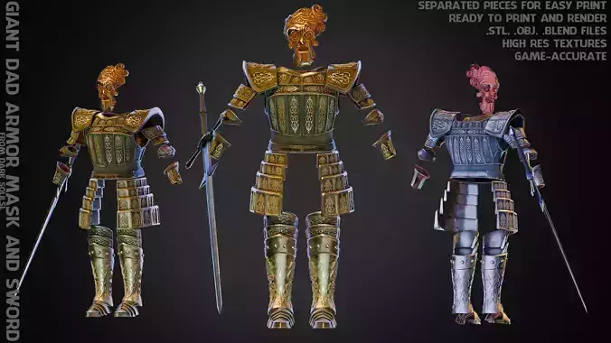 Dark Souls Giant Dad Full Armor and Sword for Cosplay 3D Model Collection