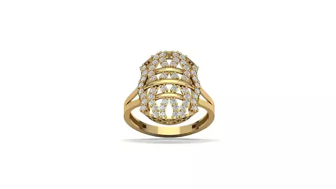 STL 3DM Women Ring Womens Ring Diamonds With Stone Model