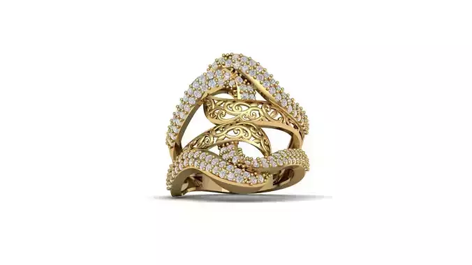 STL 3DM Women Ring Womens Ring Diamonds With Stone Model