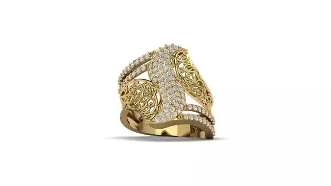 STL 3DM Women Ring Womens Ring Diamonds With Stone Model