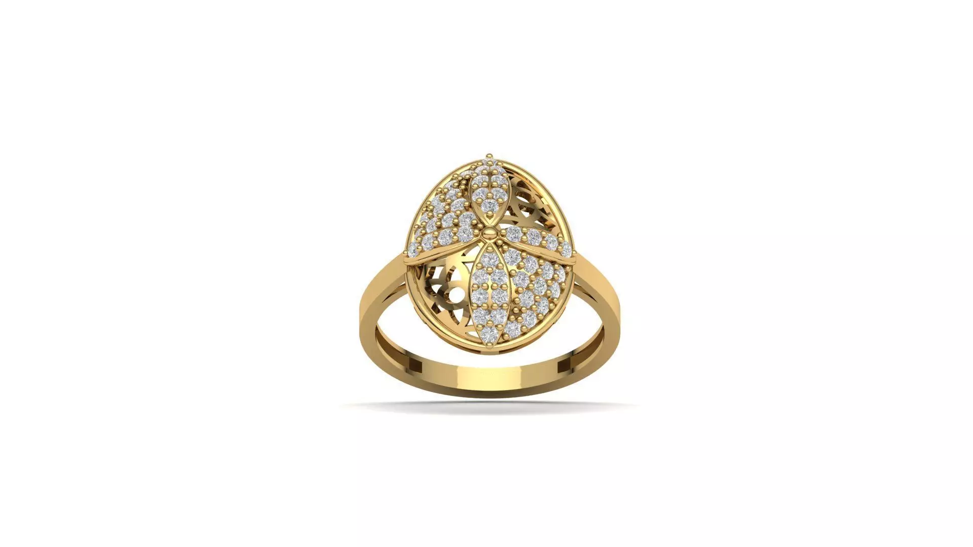 STL 3DM Women Ring Womens Ring Diamonds With Stone Model 3D print model