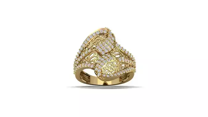 STL 3DM Women Ring Womens Ring Diamonds With Stone Model