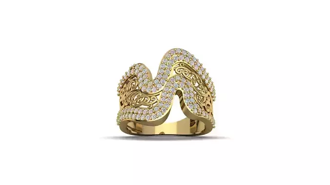 STL 3DM Women Ring Womens Ring Diamonds With Stone Model