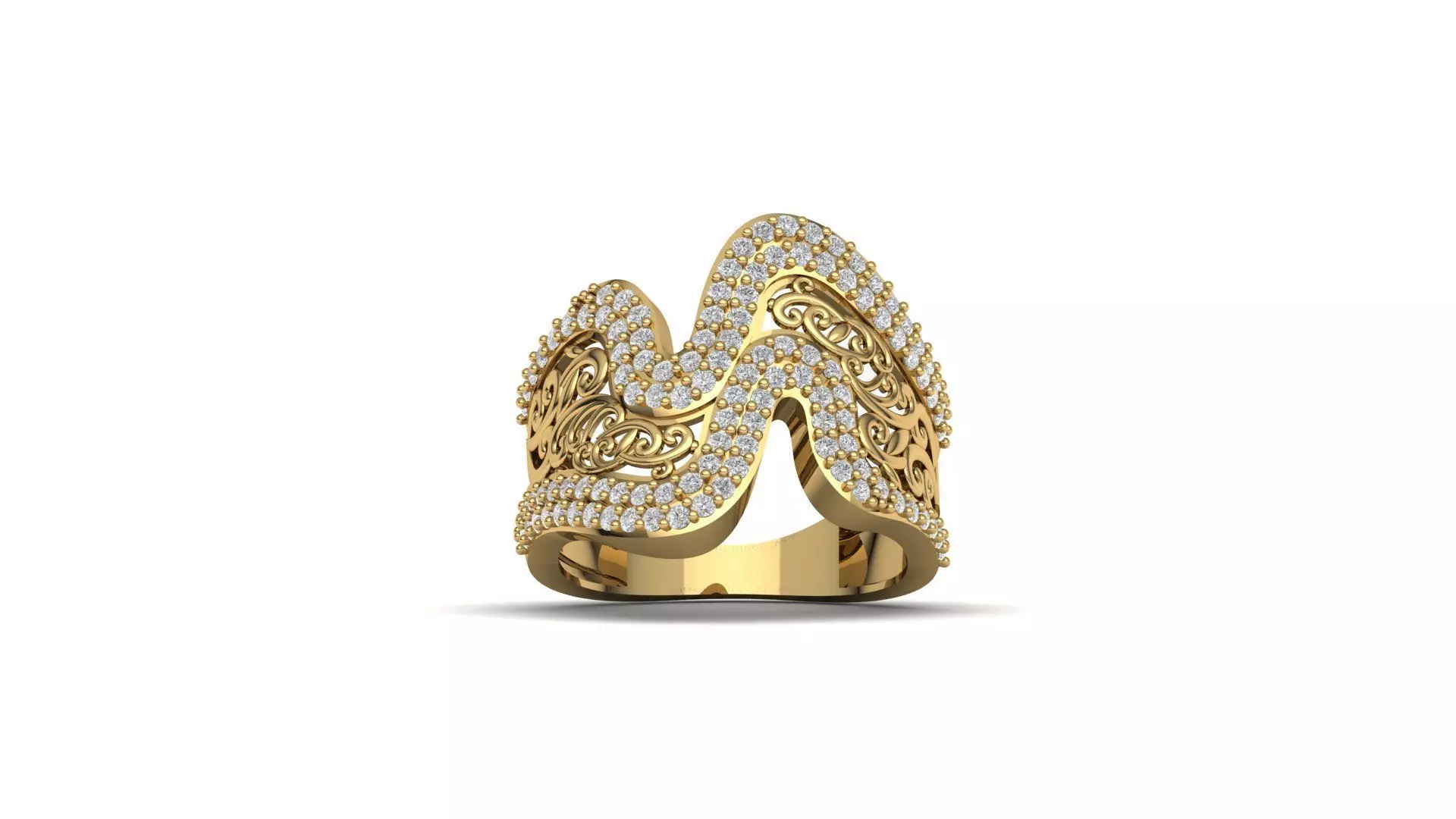 STL 3DM Women Ring Womens Ring Diamonds With Stone Model 3D print model