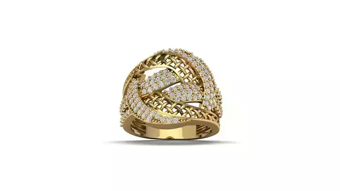 STL 3DM Women Ring Womens Ring Diamonds With Stone Model