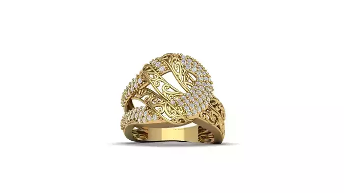 STL 3DM Women Ring Womens Ring Diamonds With Stone Model
