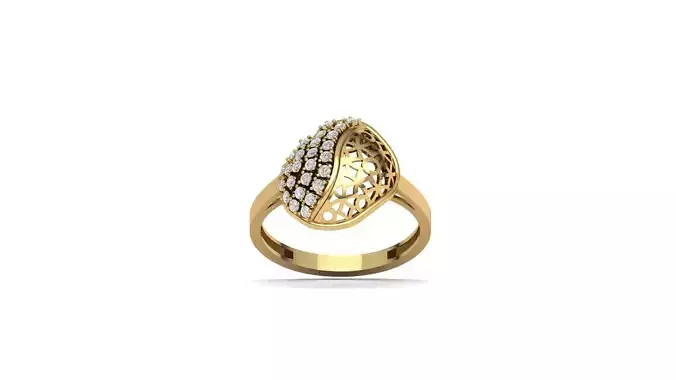 STL 3DM Women Ring Womens Ring Diamonds With Stone Model