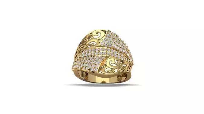 STL 3DM Women Ring Womens Ring Diamonds With Stone Model