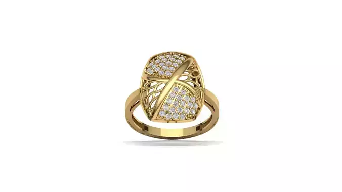 STL 3DM Women Ring Womens Ring Diamonds With Stone Model