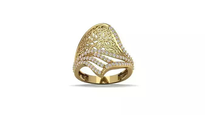 STL 3DM Women Ring Womens Ring Diamonds With Stone Model DP 1000