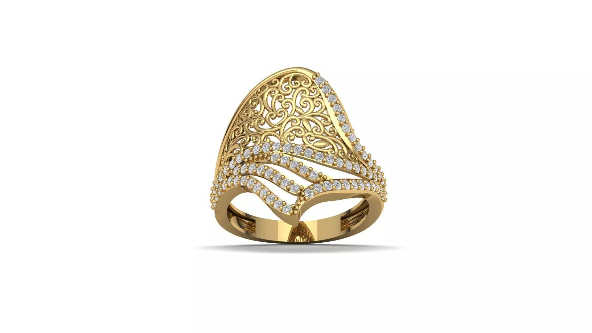 STL 3DM Women Ring Womens Ring Diamonds With Stone Model DP 1000 3D print model