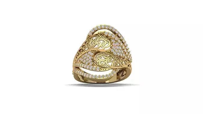 STL 3DM Women Ring Womens Ring Diamonds With Stone Model DP1202