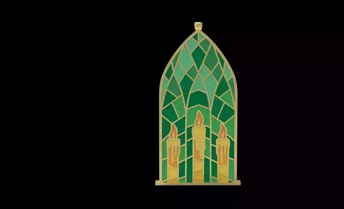 Enamel Church Window Design Pendant