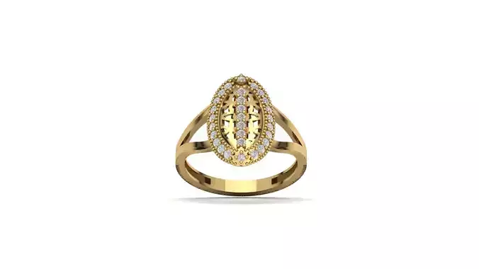 STL 3DM Women Ring Womens Ring Diamonds With Stone Model DP1404