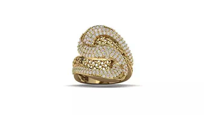 STL 3DM Women Ring Womens Ring Diamonds With Stone Model DP1505