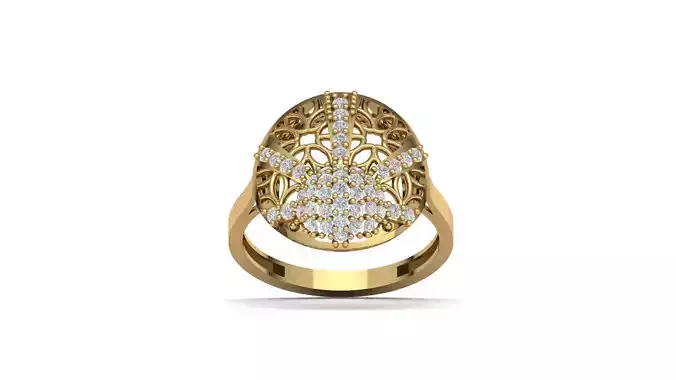 STL 3DM Women Ring Womens Ring Diamonds With Stone Model DP1707