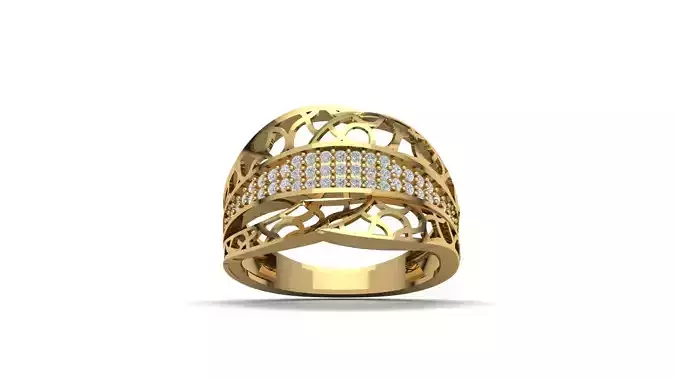 STL 3DM Women Ring Womens Ring Diamonds With Stone Model