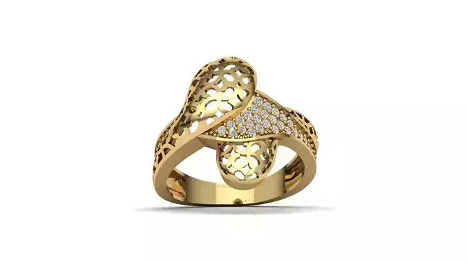 STL 3DM Women Ring Womens Ring Diamonds With Stone Model